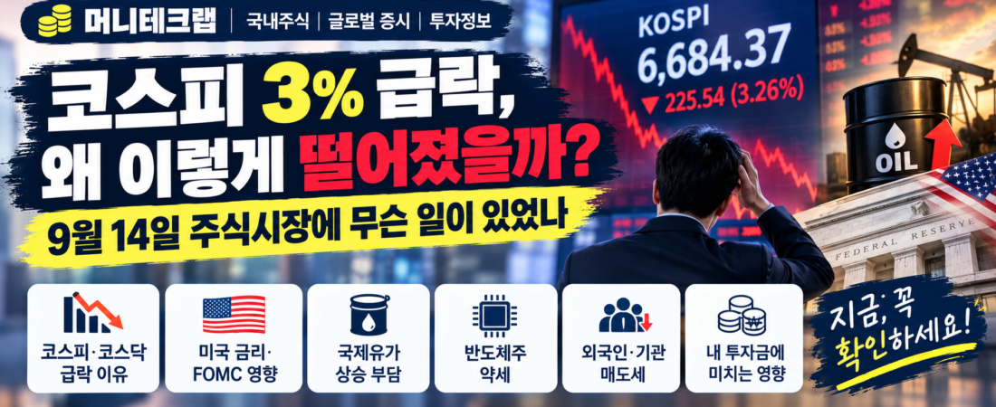 코스피 3% 급락, 왜 이렇게 떨어졌을까?|9월 14일 주식시장에 무슨 일이 있었나