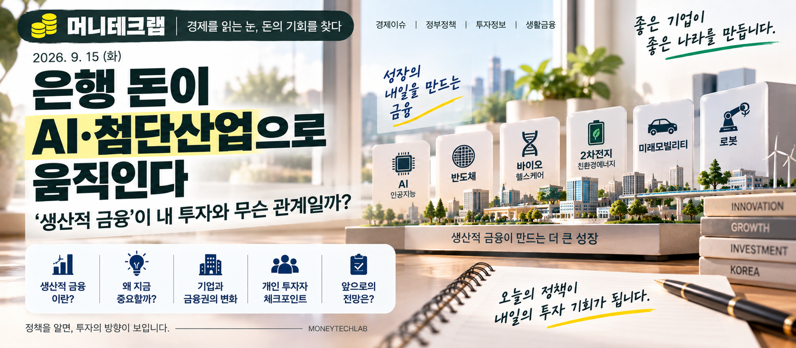 은행 돈이 AI·첨단산업으로 움직인다?|‘생산적 금융’이 내 투자와 무슨 관계일까