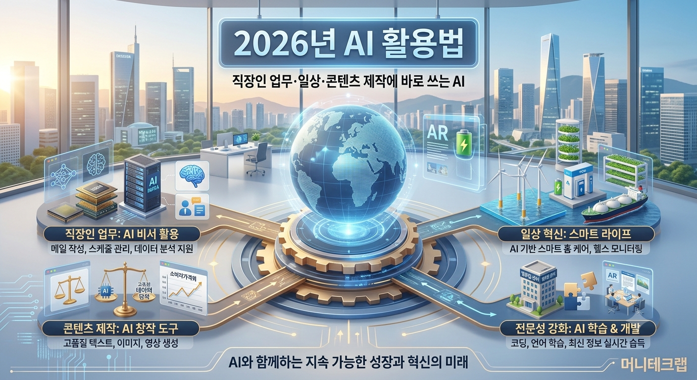 2026년 AI 활용법|직장인 업무·일상·콘텐츠 제작에 바로 쓰는 AI